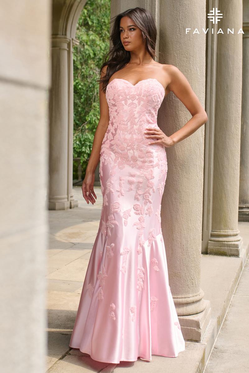 Faviana Strapless Satin Mermaid Prom Dress 11271