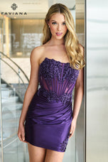 Faviana Strapless Illusion Corset HoCo Dress 11300