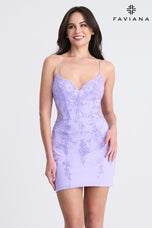 Faviana Short V-Neck Homecoming Dress 11303