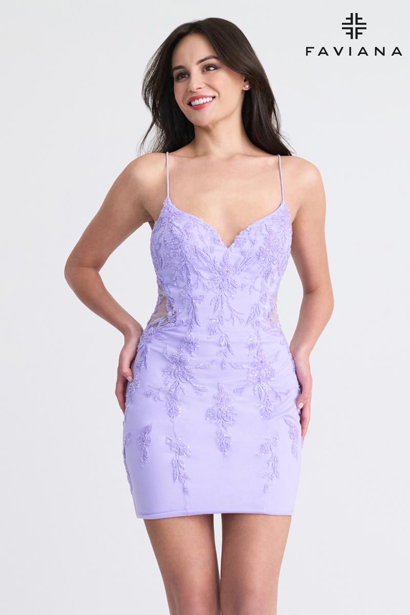 Faviana Short V-Neck Homecoming Dress 11303