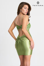 Faviana Short Satin Sequin HoCo Dress 11310