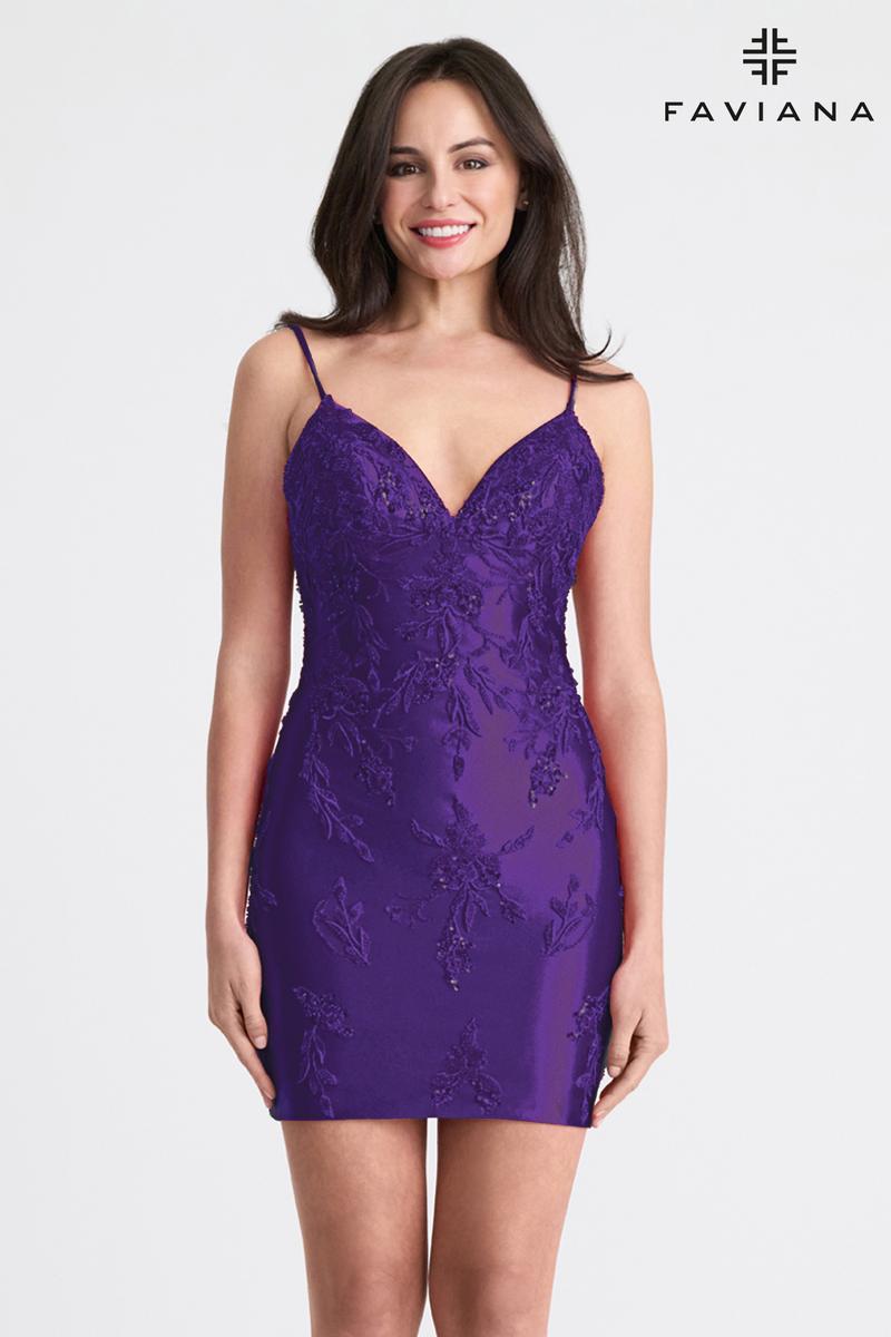 Faviana Satin Lace Short Homecoming Dress 11315