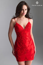 Faviana Satin Lace Short Homecoming Dress 11315