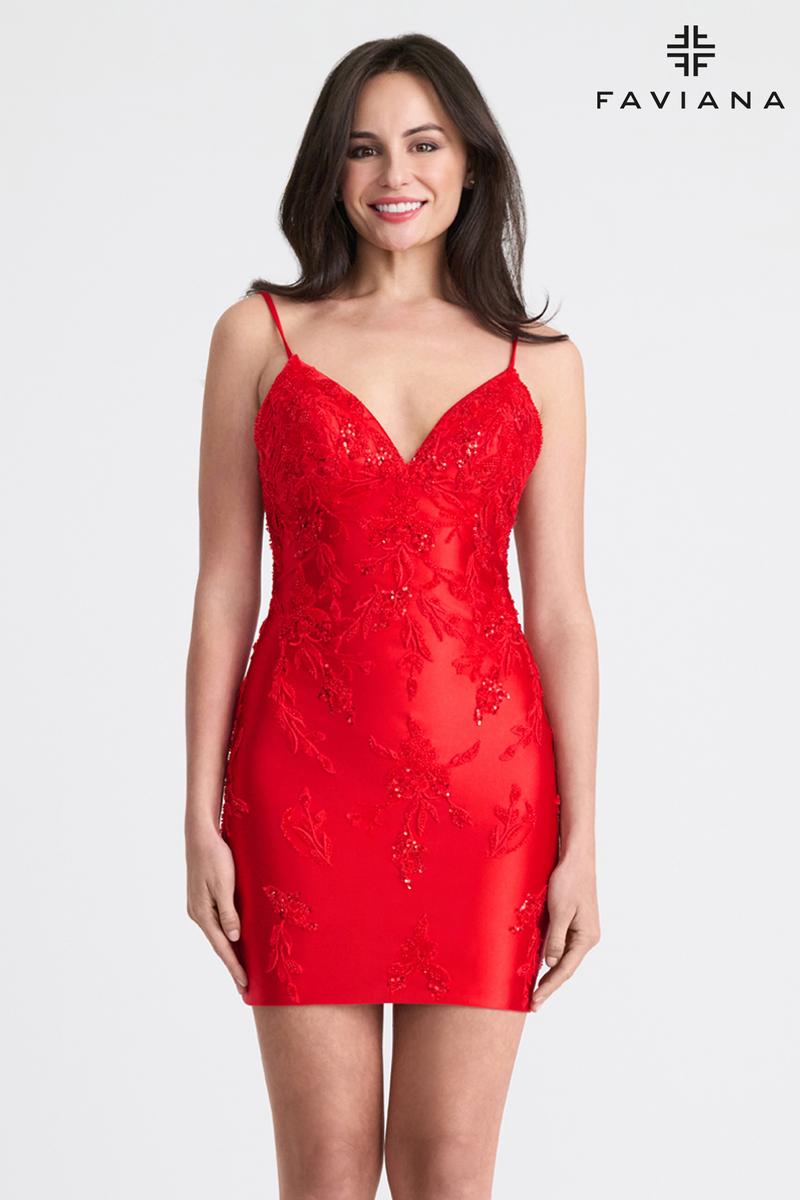 Faviana Satin Lace Short Homecoming Dress 11315