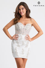 Faviana Strapless Corset Homecoming Dress 11317