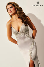 Faviana Stretch Satin Lace Prom Dress 11401