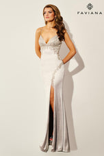 Faviana Stretch Satin Lace Prom Dress 11401