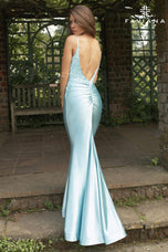 Faviana Low Back Satin Prom Dress 11402