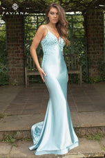Faviana Low Back Satin Prom Dress 11402