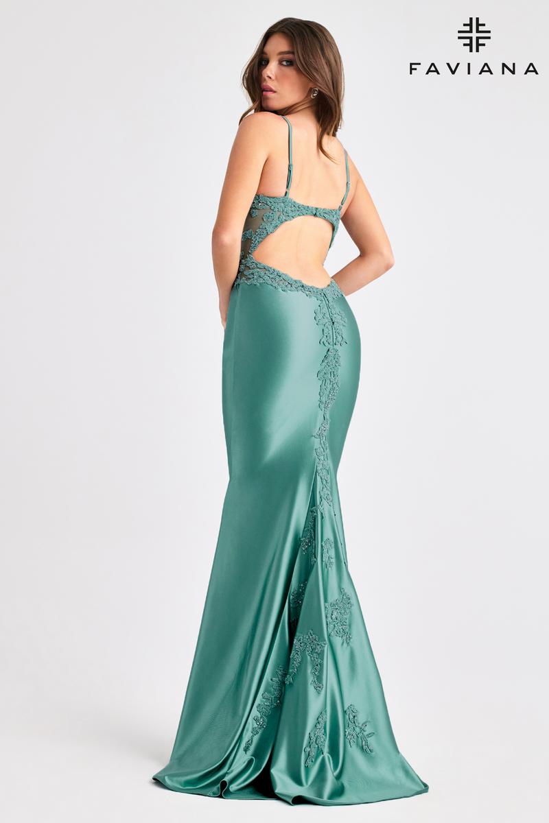 Faviana Illusion Side Lace Prom Dress 11403