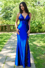 Faviana V-Neck Lace Prom Dress 11405