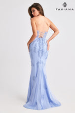 Faviana Strapless Illusion Lace Prom Dress 11407