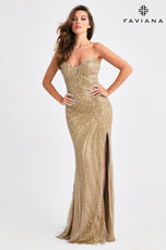Faviana Strapless Beaded Prom Dress 11408