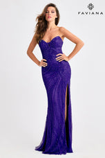 Faviana Strapless Beaded Prom Dress 11408