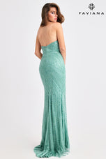 Faviana Strapless Beaded Prom Dress 11408