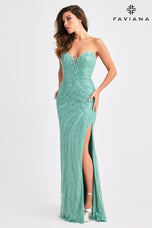 Faviana Strapless Beaded Prom Dress 11408