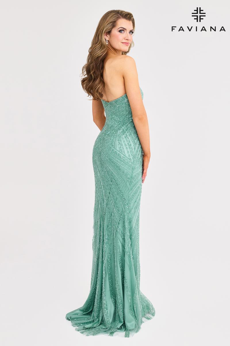 Faviana Strapless Beaded Prom Dress 11408