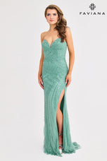 Faviana Strapless Beaded Prom Dress 11408