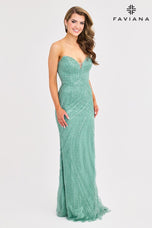 Faviana Strapless Beaded Prom Dress 11408