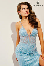 Faviana Beaded Illusion Prom Dress 11409