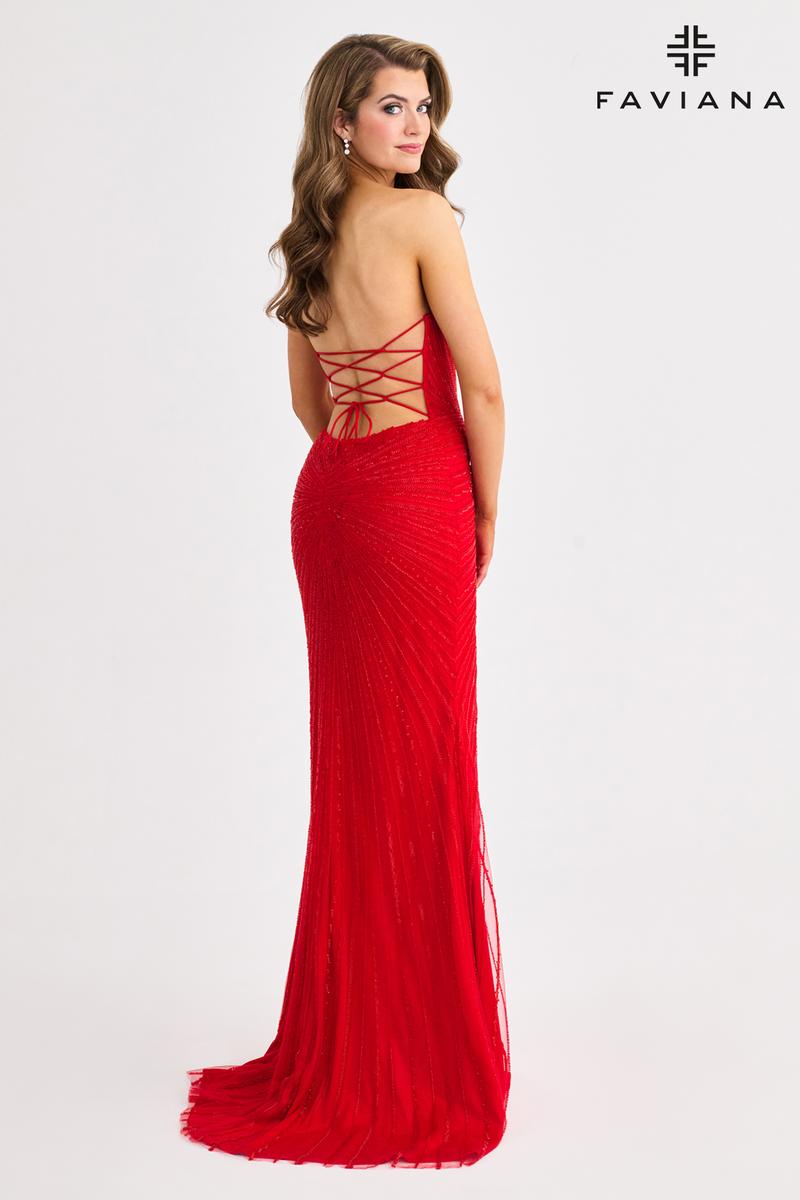 Faviana Elegant Strapless Beaded Prom Dress 11410