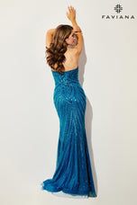 Faviana Strapless Sequin Prom Dress 11411