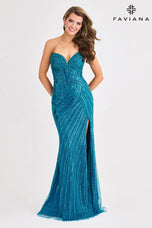 Faviana Strapless Sequin Prom Dress 11411