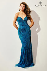 Faviana Strapless Sequin Prom Dress 11411