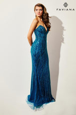 Faviana Strapless Sequin Prom Dress 11411