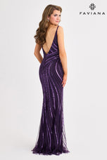 Faviana Low Back Sequin Prom Dress 11412