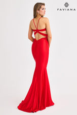 Faviana Ruched Open Back Prom Dress 11414