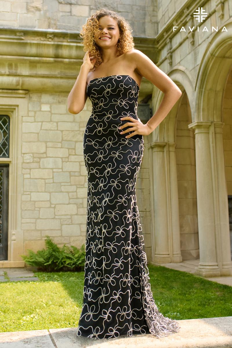 Faviana Strapless Tight Prom Dress 11416