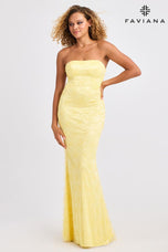 Faviana Strapless Tight Prom Dress 11416