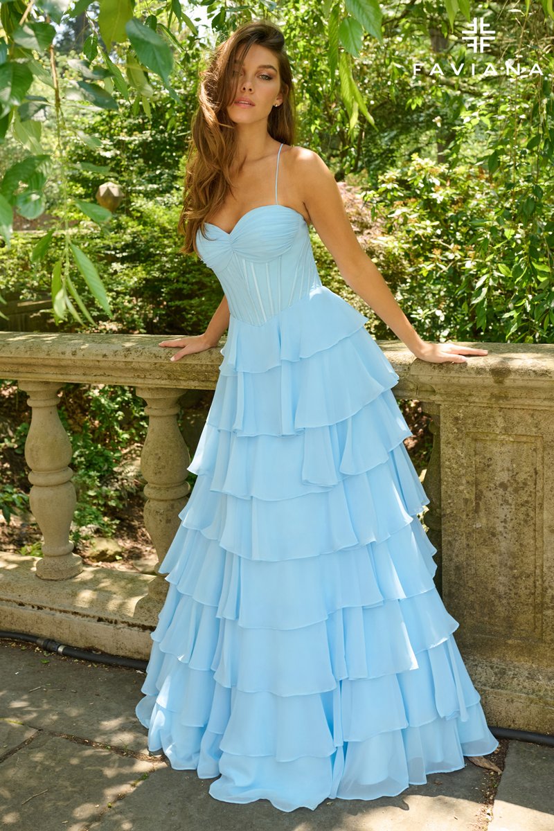 Faviana Ruffle Corset Prom Dress 11420