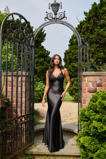 Faviana Open Back Lace Satin Prom Dress 11424