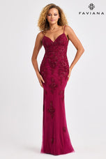 Faviana Beaded Lace Prom Dress 11428