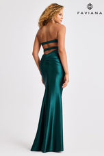 Faviana Satin Strapless Ruched Prom Dress 11429