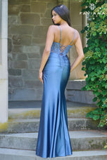 Faviana Ruched Lace Illusion Prom Dress 11433