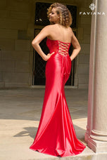 Faviana Tight Strapless Satin Prom Dress 11435