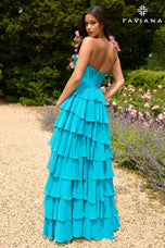 Faviana Ruffle Corset Long Prom Dress 11436