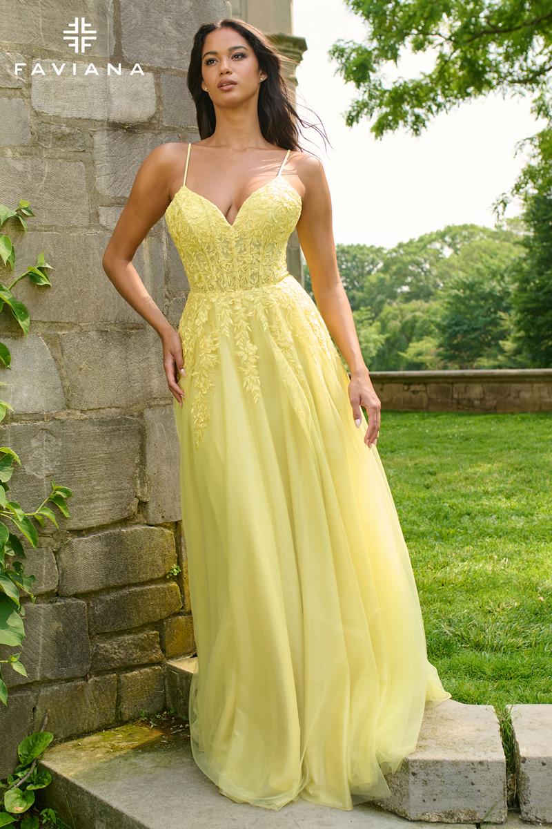 Faviana A-Line Corset Lace Prom Dress 11438