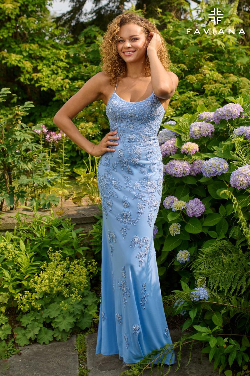 Faviana Beaded Lace Tight Prom Dress 11440