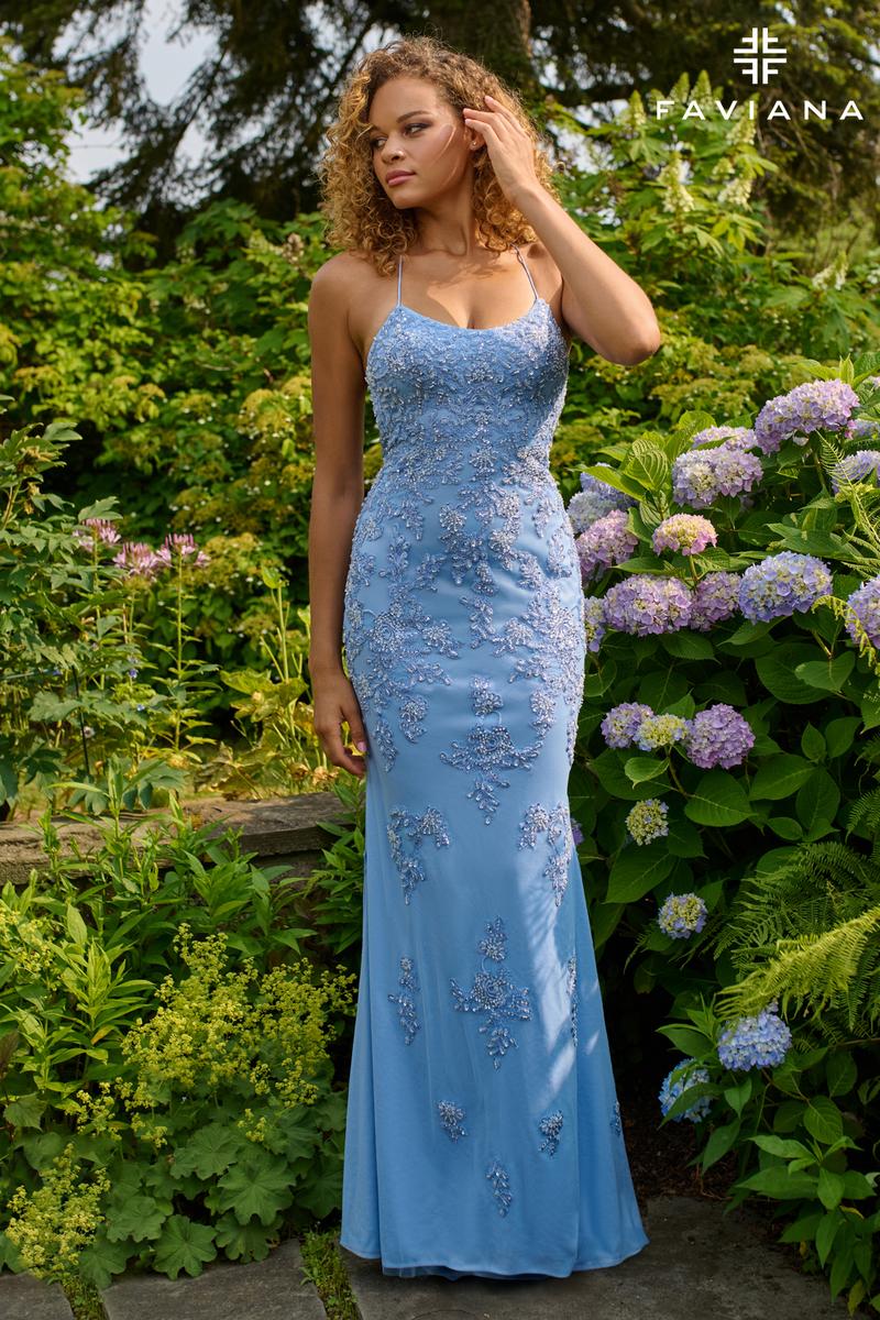 Faviana Beaded Lace Tight Prom Dress 11440