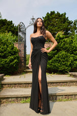 Faviana Strapless Beaded Side Ruched Prom Dress 11445