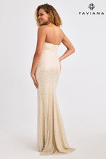 Favana Strapless Scallop Detail Prom Dress 11446
