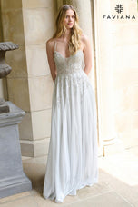 Faviana A-Line Plunging Prom Dress 11449