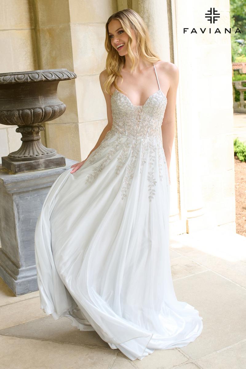 Faviana A-Line Plunging Prom Dress 11449
