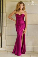 Faviana Strapless Ruched Prom Dress 11453