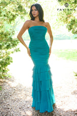 Faviana Mermaid Ruched Ruffle Prom Dress 11457
