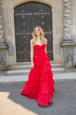 Faviana Basque Waist Ruffle Prom Dress 11460